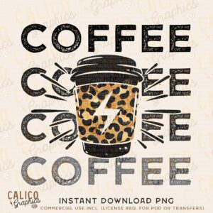 Leopard Print Coffee T-shirt