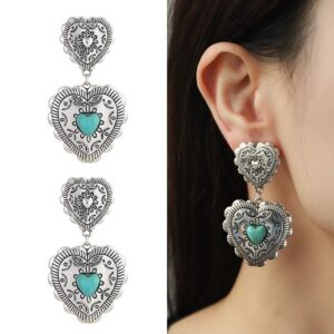 Turqouise Multi-Heart Earrings