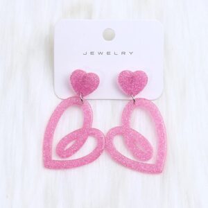 Light Pink glitter earrings