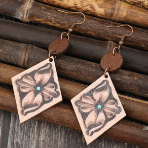 Wooden Floral Earrings