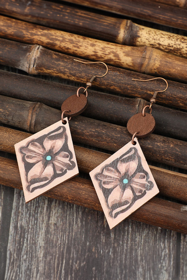 Wooden Floral Earrings